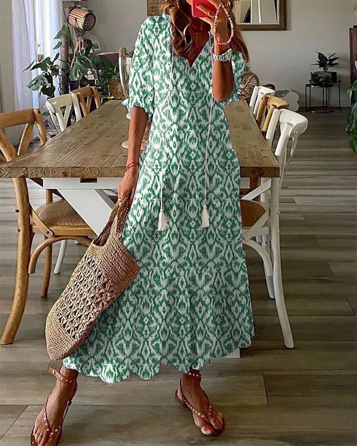 Cassia | Women Boho Tummy Coverage Maxi Dress