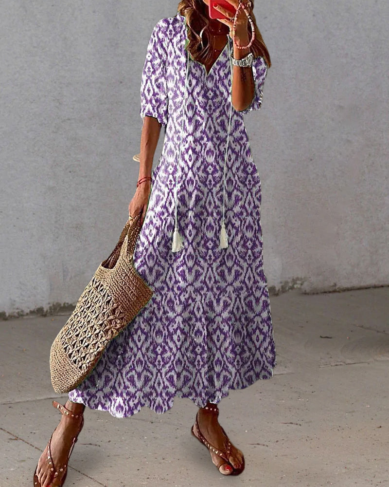 Cassia | Women Boho Tummy Coverage Maxi Dress