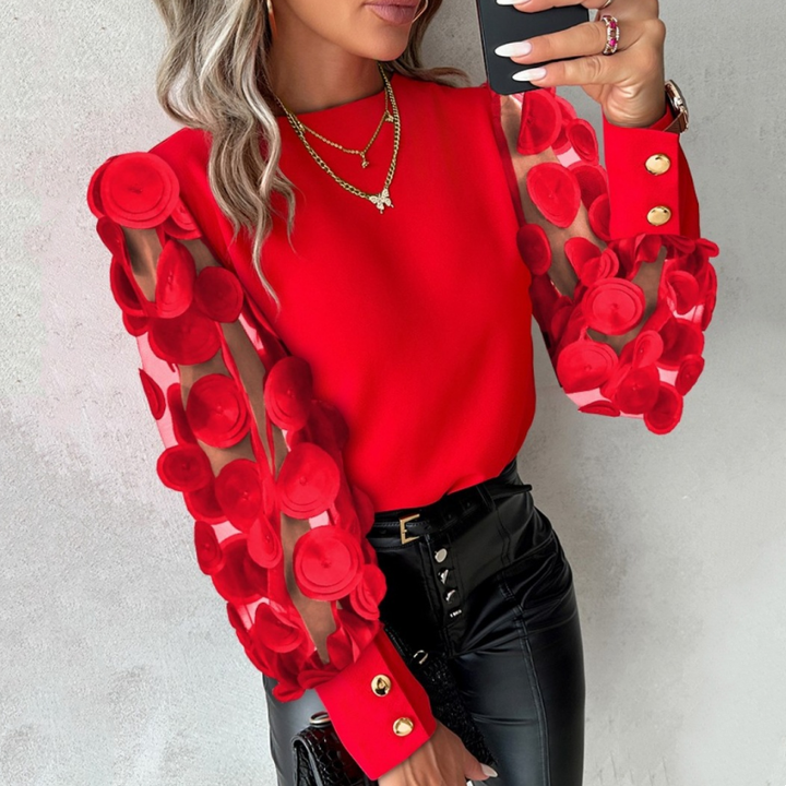 Elise | Women Glamorous Mesh Sleeve Top