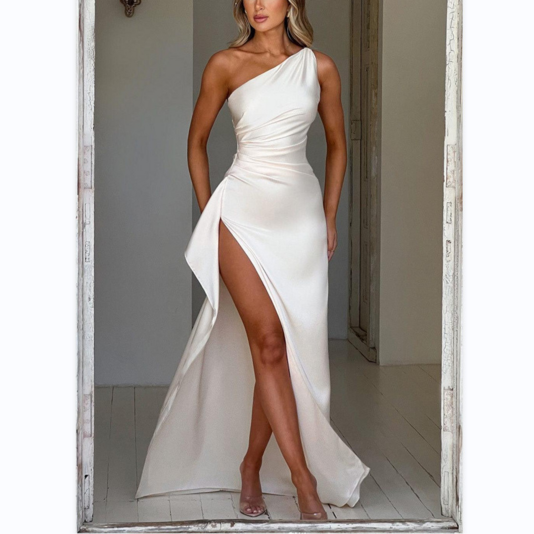 Labesa|Elegant One Shoulder High Split Formal Maxi Dress