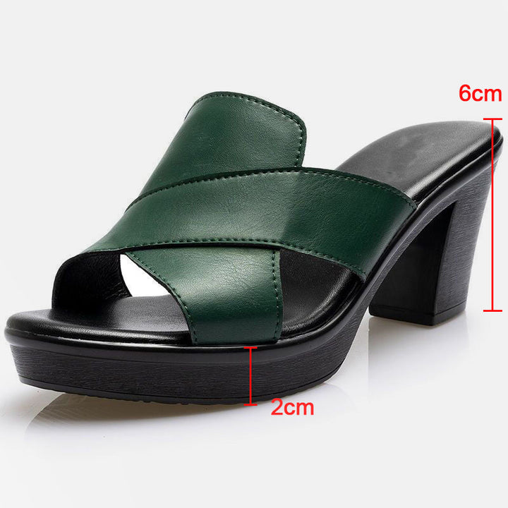 Vivian | Orthopedic Block Heel Mule Sandal