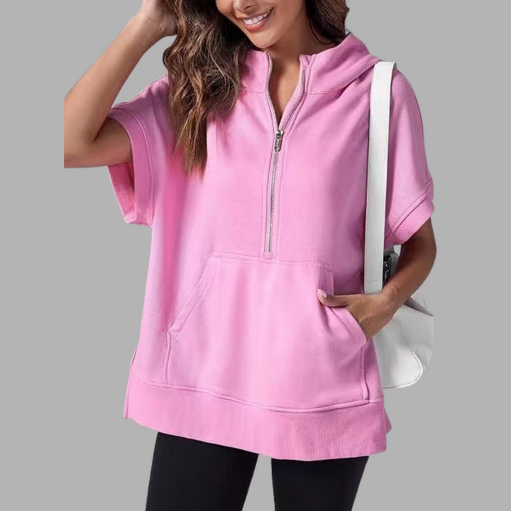 EMERLINDA | Relaxed Oversized Half-Zip Summer Hoodie