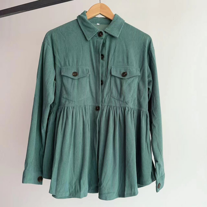 Marisa | Vintage Button Front Long Sleeve Collared Top