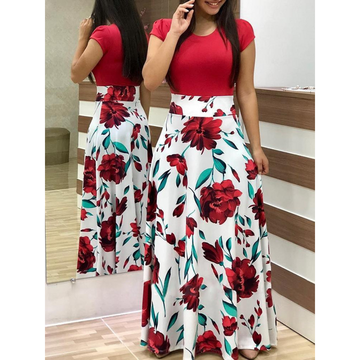 Evalise | Elegant Floral Bodycon Maxi Dress