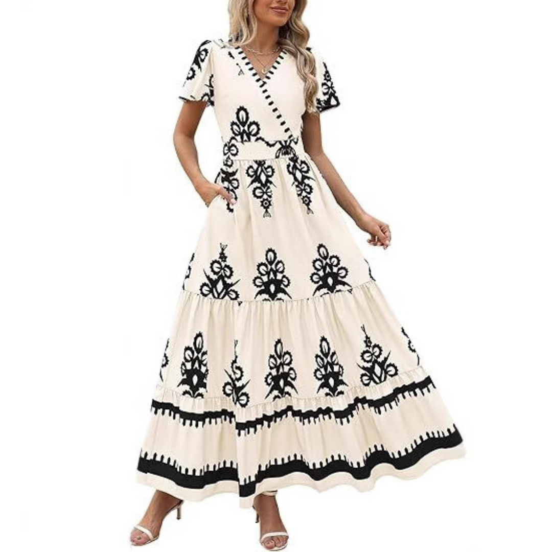 Hellenore| Women Casual Chic Floral Maxi Dress