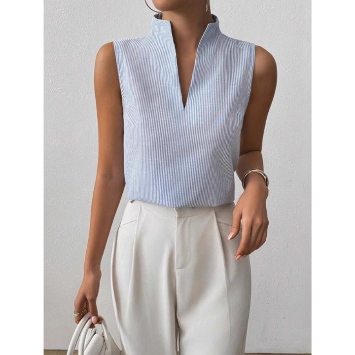 BLESSICA | Women Classic Sleeveless Striped Top