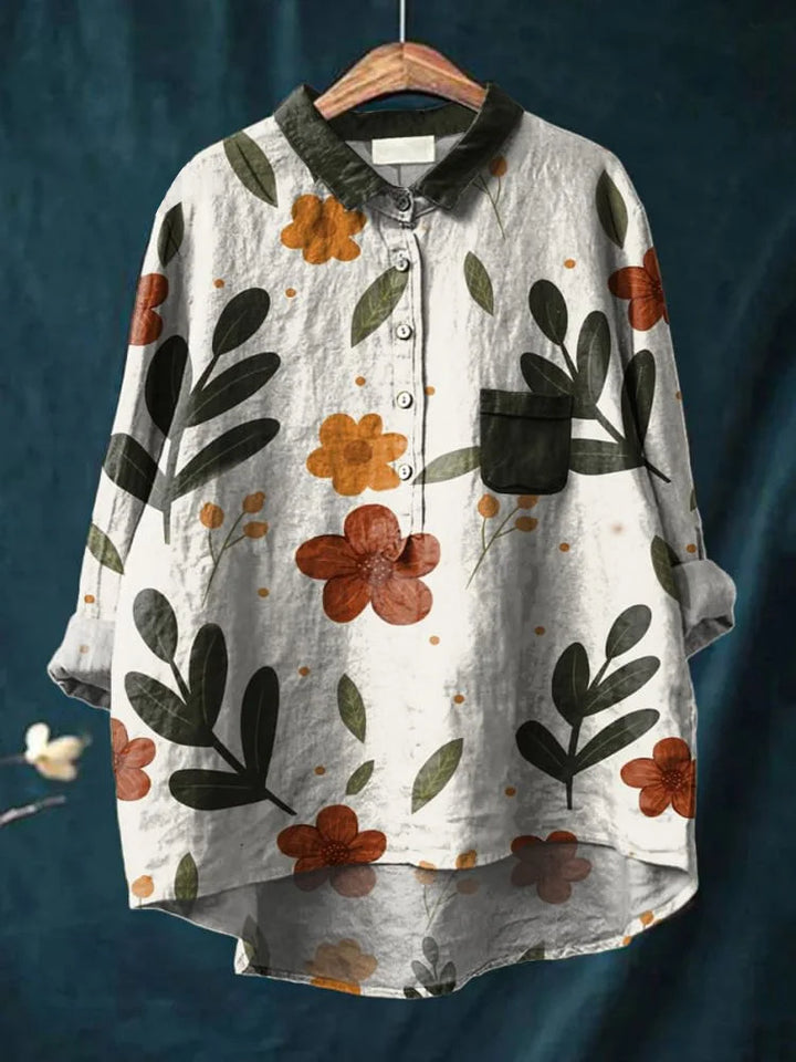 Eleanor| Women Elegant Plant Art Shirt