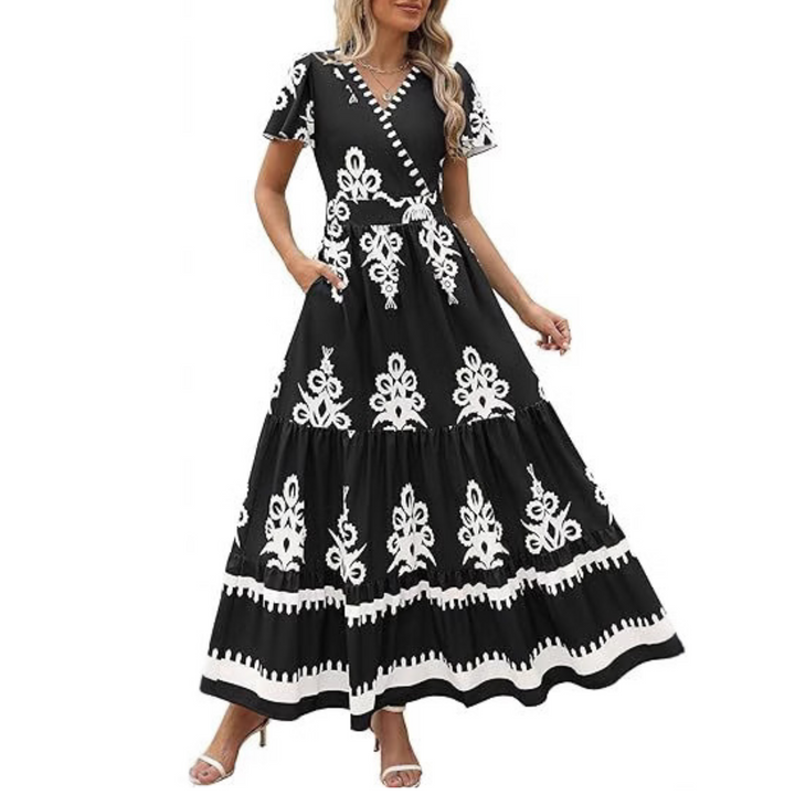 Hellenore| Women Casual Chic Floral Maxi Dress