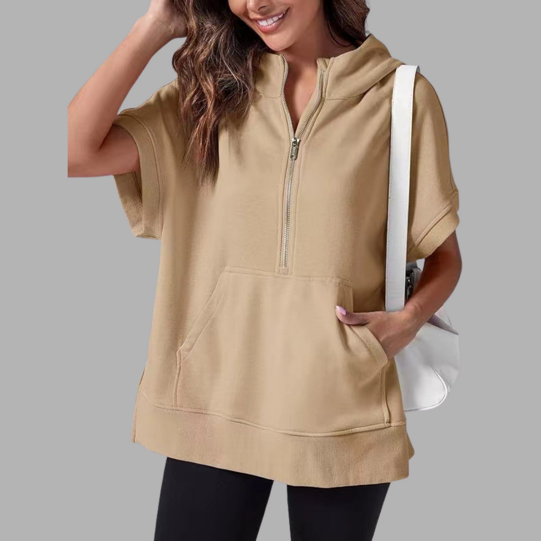 EMERLINDA | Relaxed Oversized Half-Zip Summer Hoodie