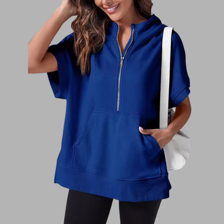 EMERLINDA | Relaxed Oversized Half-Zip Summer Hoodie