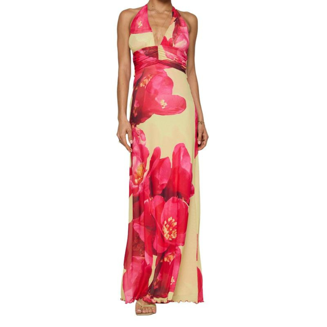 Fita | Elegant Halter Backless Summer Dress