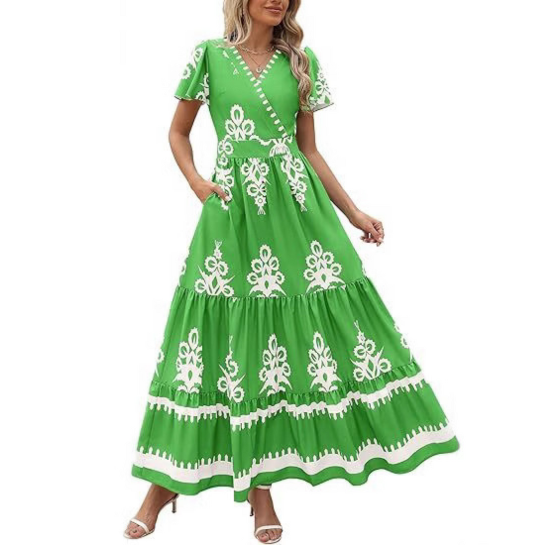 Hellenore| Women Casual Chic Floral Maxi Dress