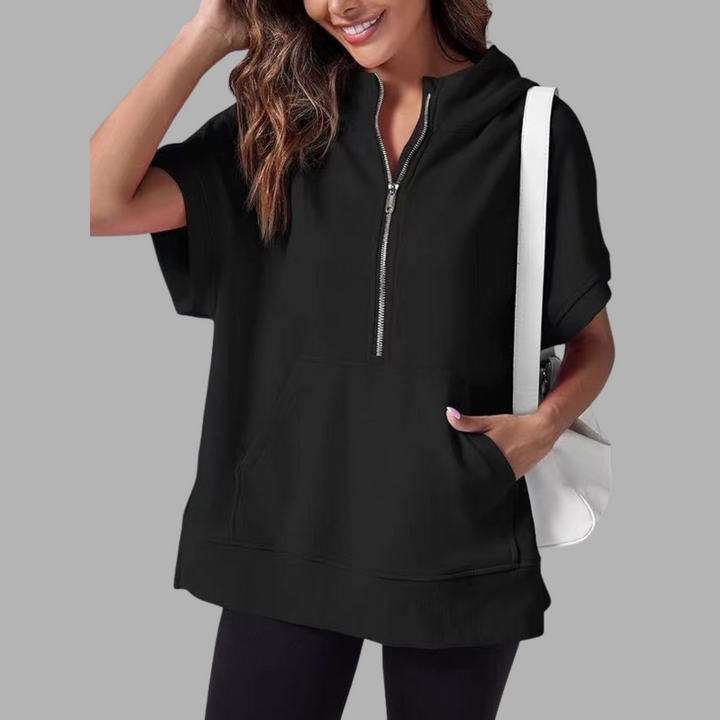 EMERLINDA | Relaxed Oversized Half-Zip Summer Hoodie