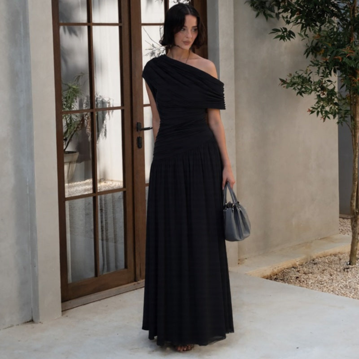 Talia | Elegant One Shoulder Evening Maxi Dress