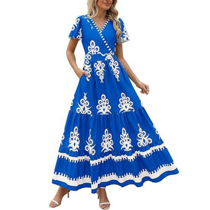 Hellenore| Women Casual Chic Floral Maxi Dress