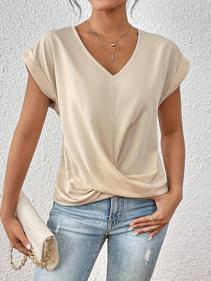 Meika | Women Classic Twist Detail V-Neck Top