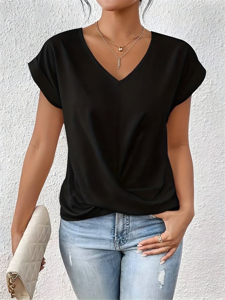 Meika | Women Classic Twist Detail V-Neck Top