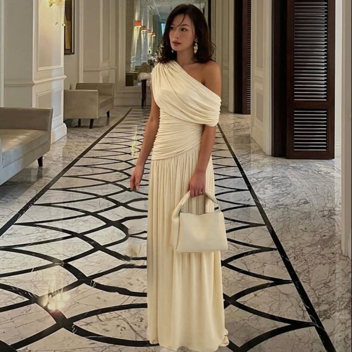 Talia | Elegant One Shoulder Evening Maxi Dress