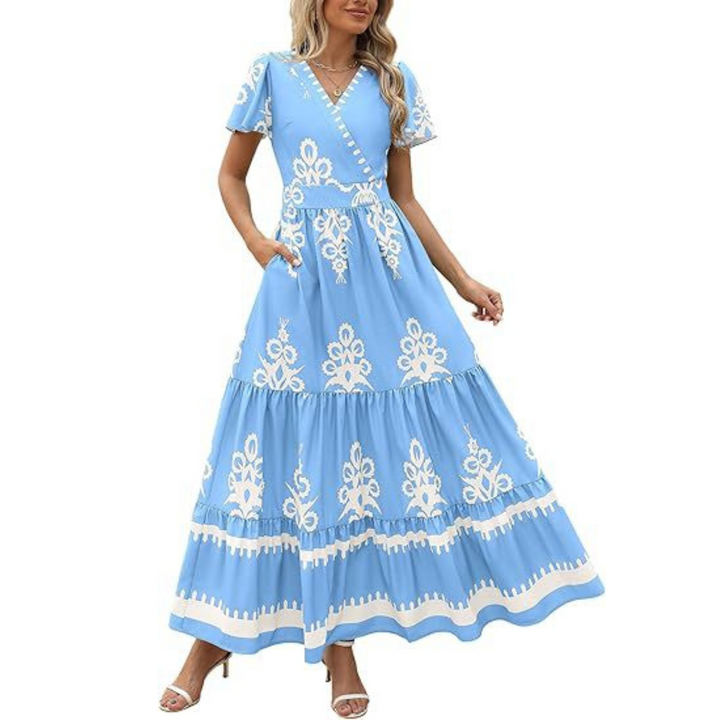 Hellenore| Women Casual Chic Floral Maxi Dress