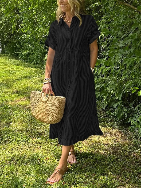 Angela | Classic Shirt Maxi Dress