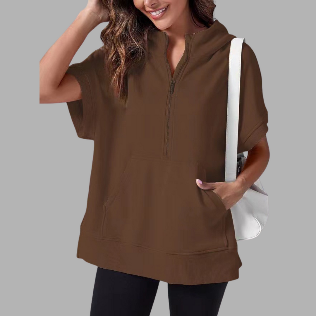 EMERLINDA | Relaxed Oversized Half-Zip Summer Hoodie