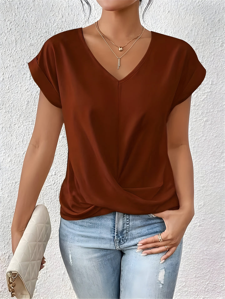 Meika | Women Classic Twist Detail V-Neck Top