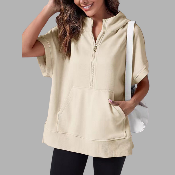 EMERLINDA | Relaxed Oversized Half-Zip Summer Hoodie