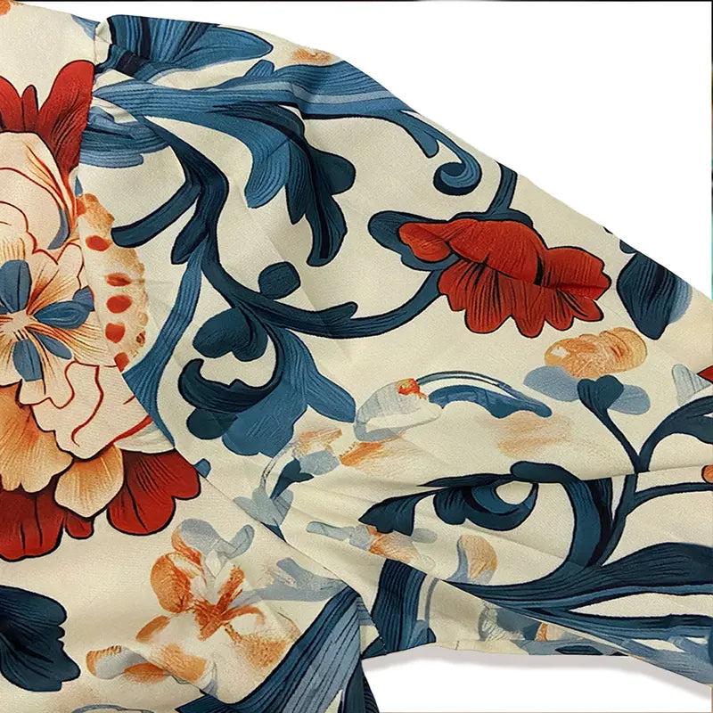 Serenity| Women Classy Vintage Floral Printed Blouse
