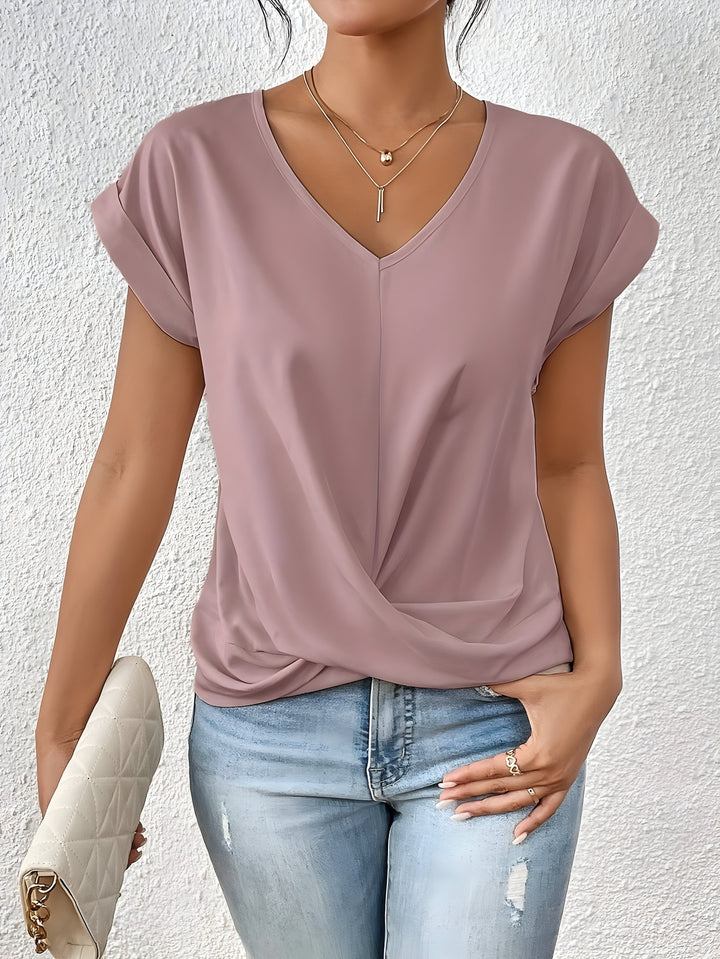 Meika | Women Classic Twist Detail V-Neck Top