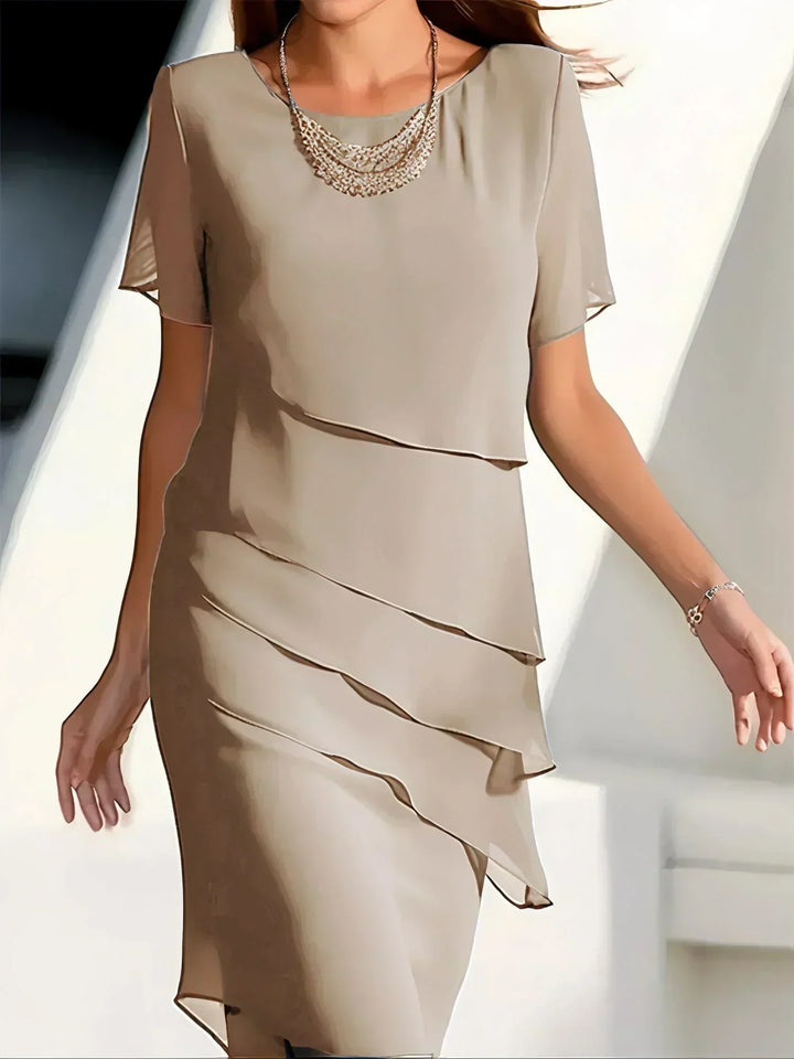 Vivienne | Elegant Layered Chiffon Dress