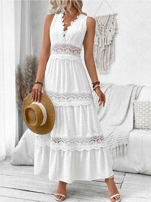 Maika | Lace V-Neck Women Maxi Dress
