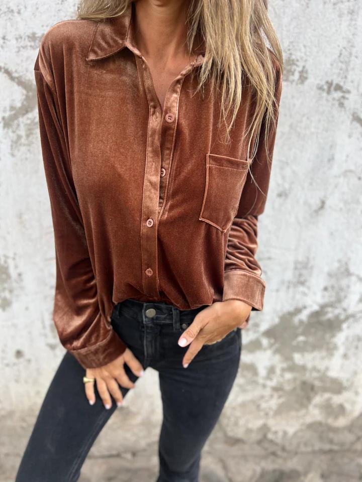 DAHLIA | Women Soft Velvet Shirt