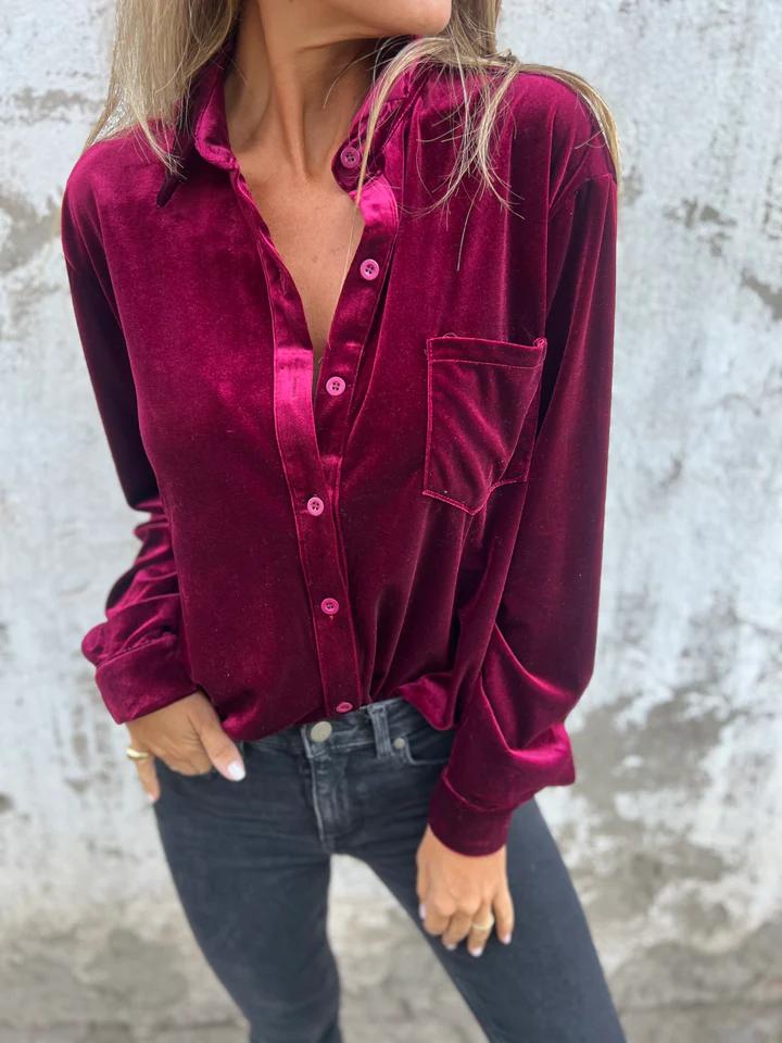 DAHLIA | Women Soft Velvet Shirt