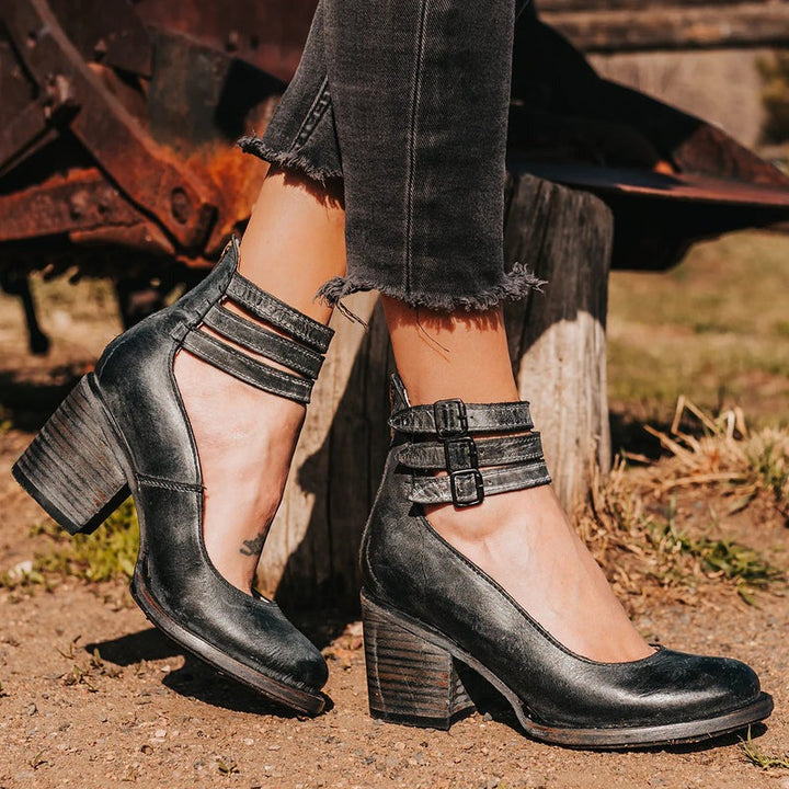 Vivian | Double-Buckle Block Heel