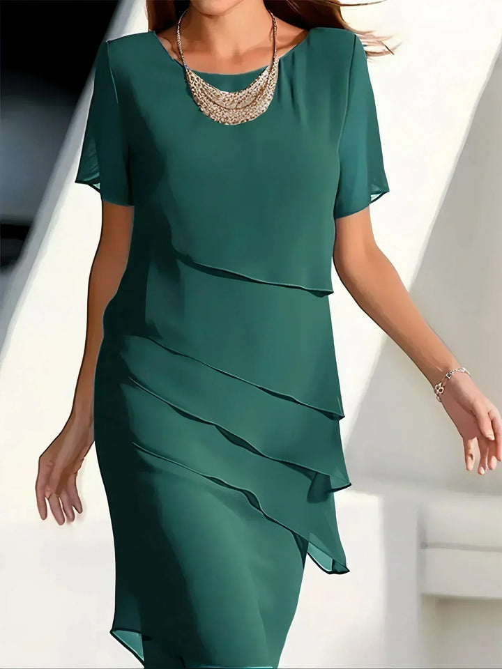 Vivienne | Elegant Layered Chiffon Dress