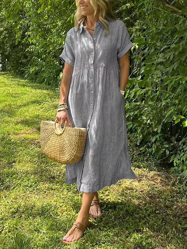 Angela | Classic Shirt Maxi Dress