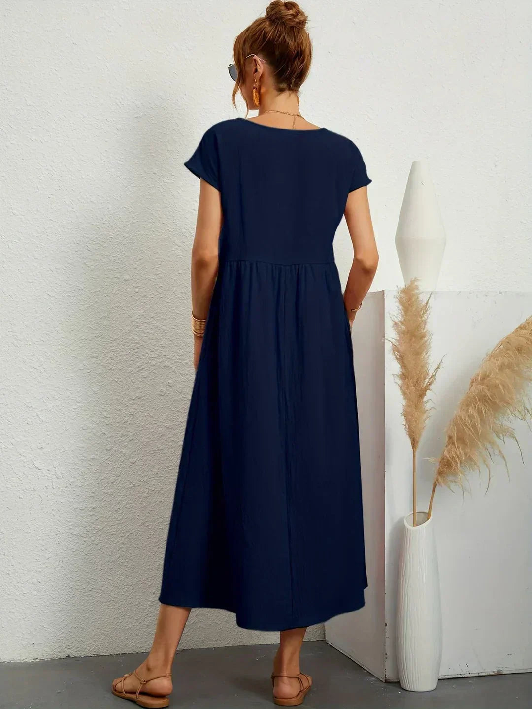 Eleanor | Empire Waist Midi Dress With Pockets