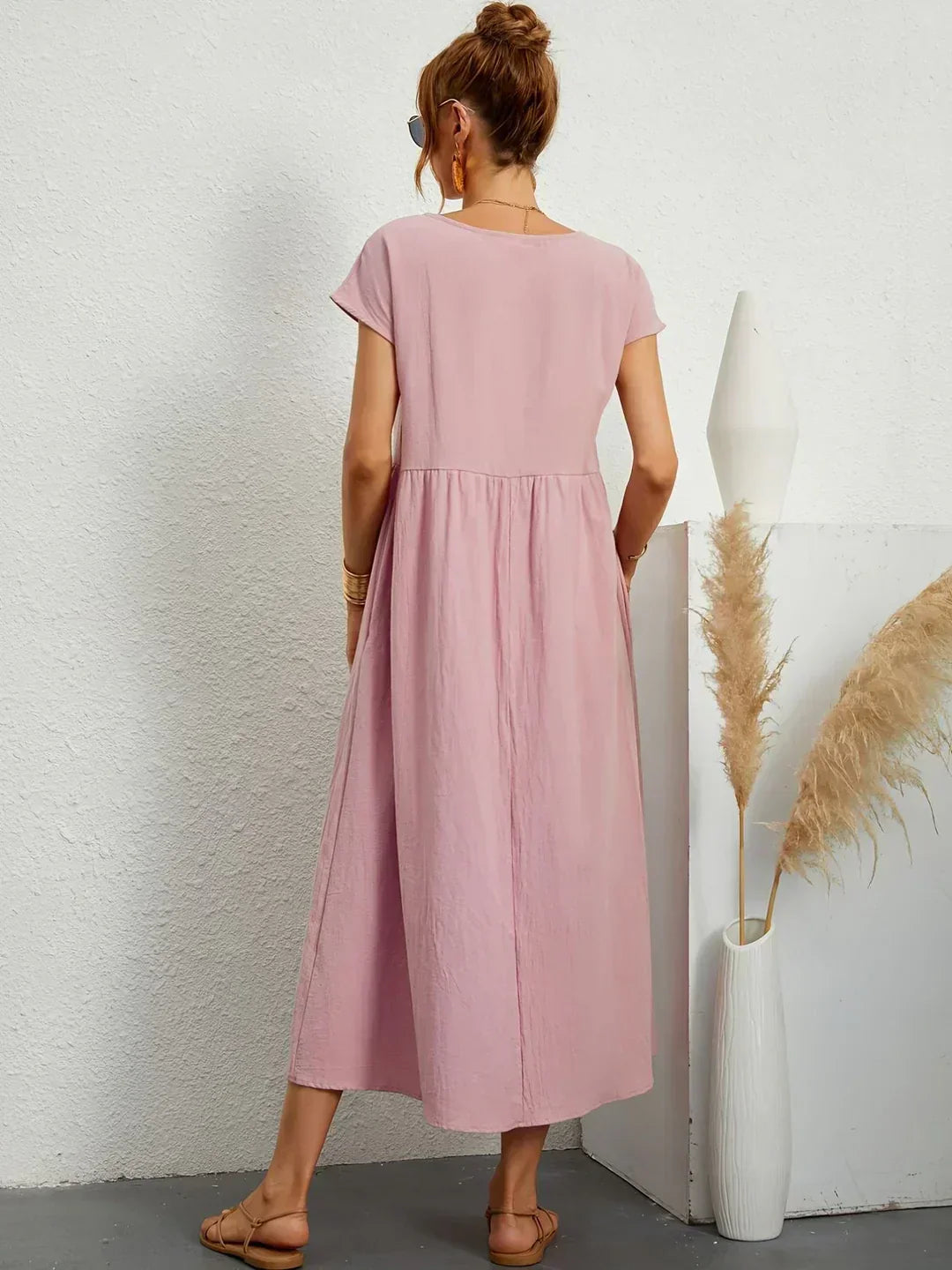 Eleanor | Empire Waist Midi Dress With Pockets