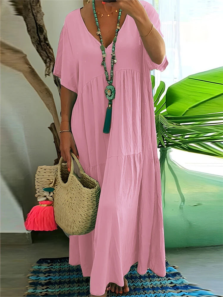 Linnea | Soft Ruffle V-Neck Women Maxi Dress