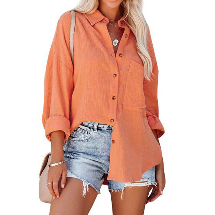 Wolly| Women Casual Button Down Long Sleeve Blouse