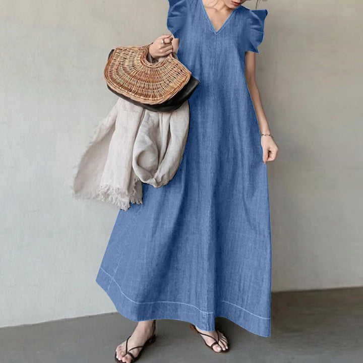 Alma| Loose Fit Summer Sleeveless Ruffled Maxi Dress