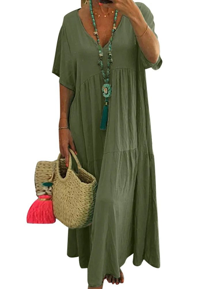 Linnea | Soft Ruffle V-Neck Women Maxi Dress