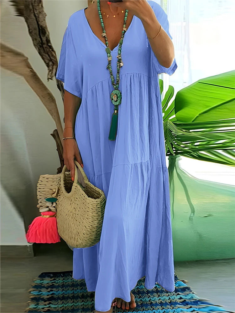 Linnea | Soft Ruffle V-Neck Women Maxi Dress