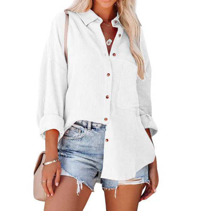 Wolly| Women Casual Button Down Long Sleeve Blouse