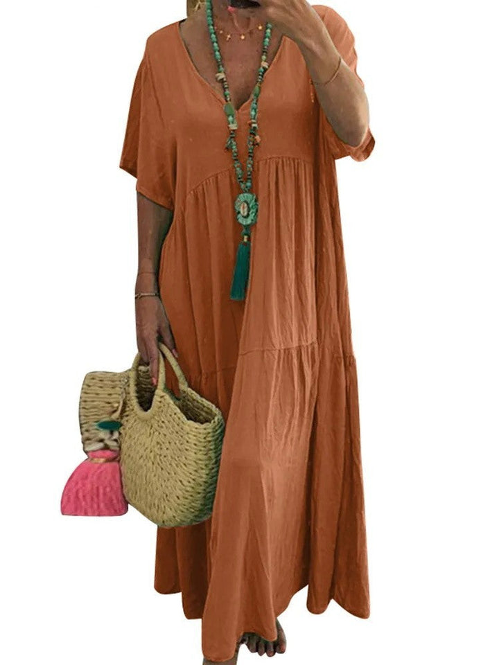 Linnea | Soft Ruffle V-Neck Women Maxi Dress