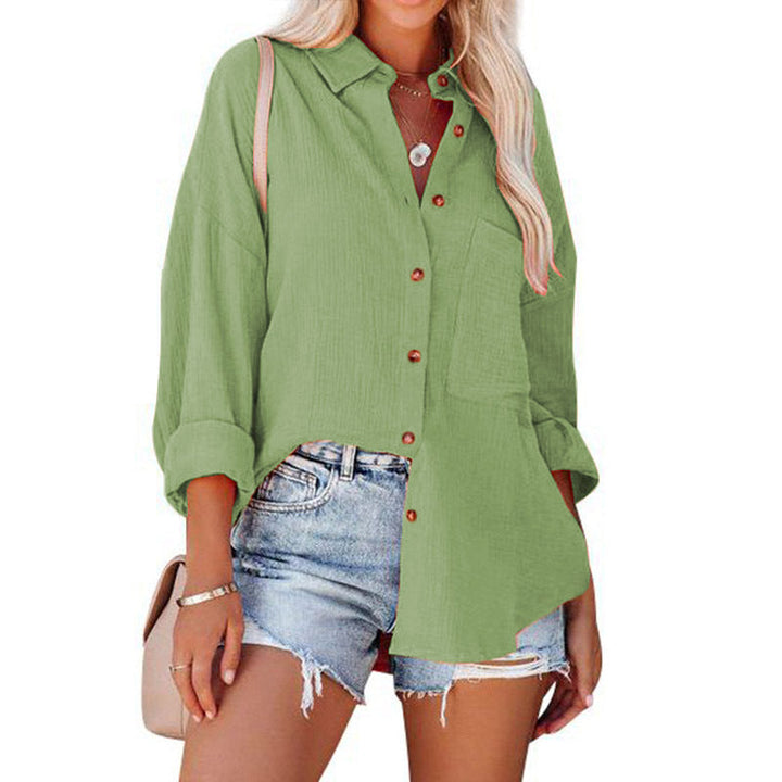 Wolly| Women Casual Button Down Long Sleeve Blouse