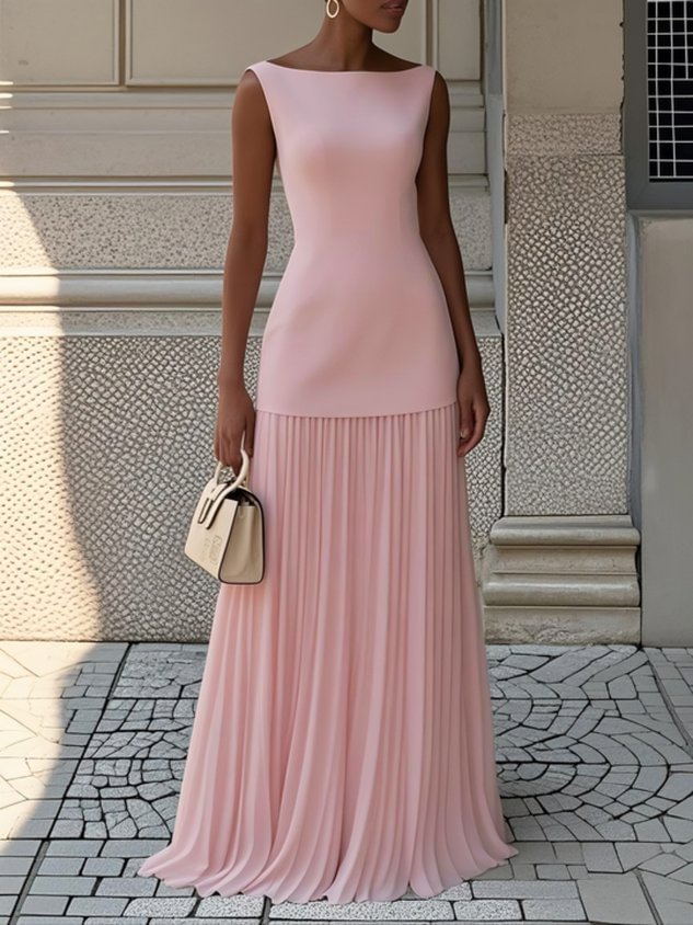 Vivienne | The Sleeveless Pleated Maxi