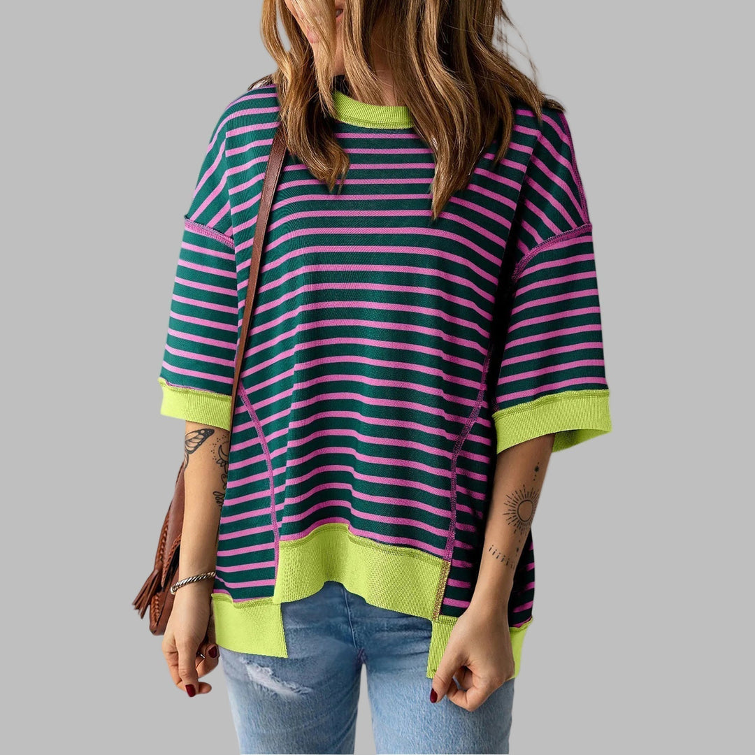 LORELEI | Casual Oversized Striped Pullover Top