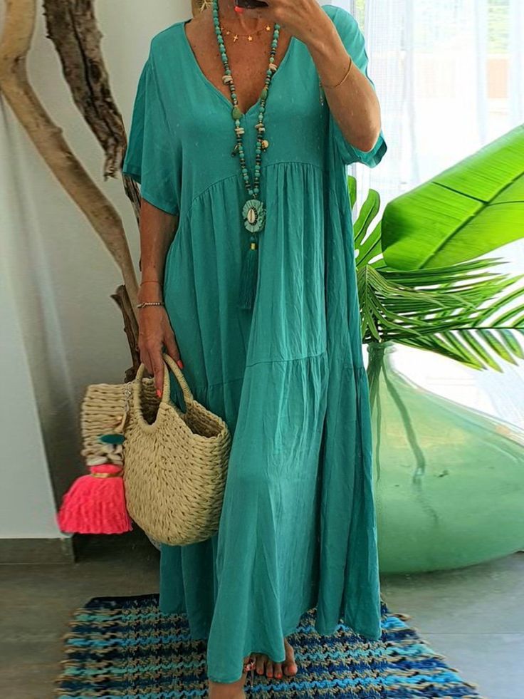 Linnea | Soft Ruffle V-Neck Women Maxi Dress