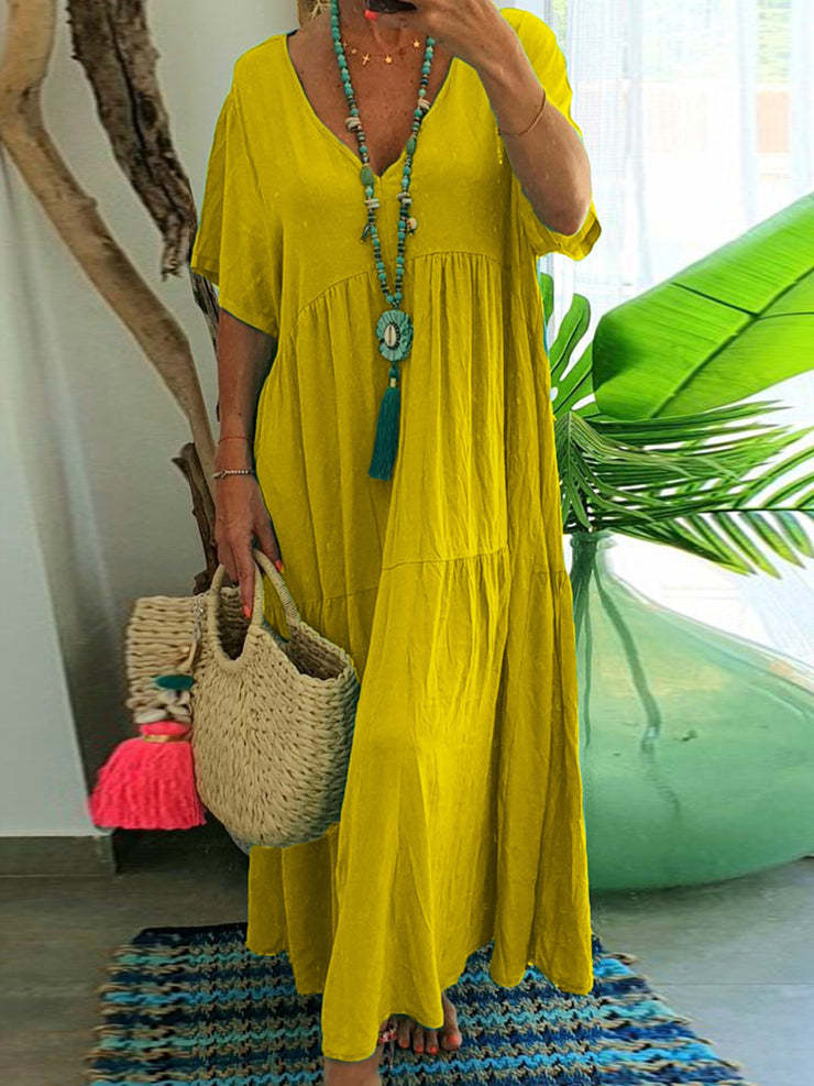 Linnea | Soft Ruffle V-Neck Women Maxi Dress